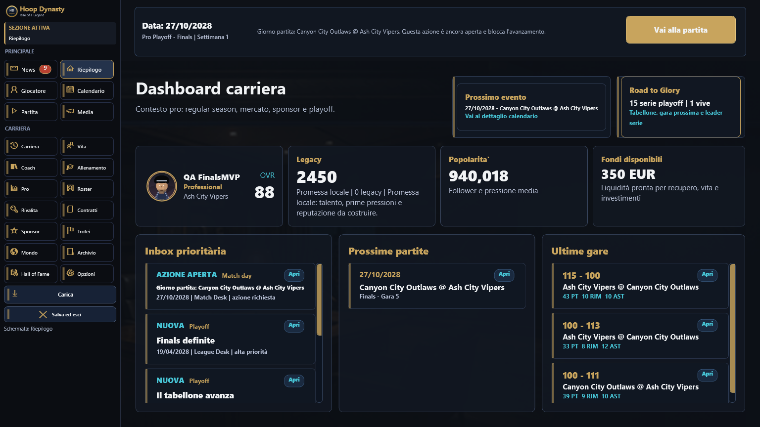 Hoop Dynasty dashboard preview